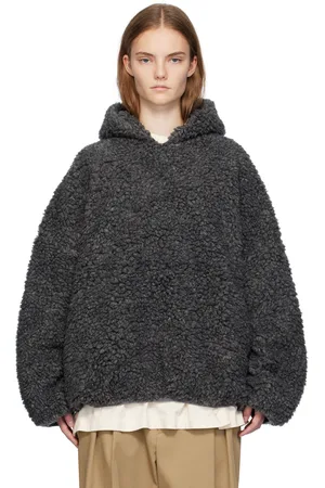 FEAR OF GOD Gray Polar Fleece Hoodie