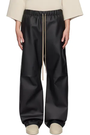 FEAR OF GOD Rubberized Knee Pleat Wide Leg Track Pants