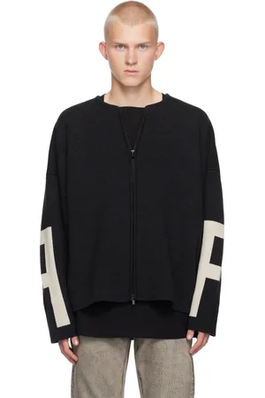 FEAR OF GOD Black Merino Full Zip Sweater