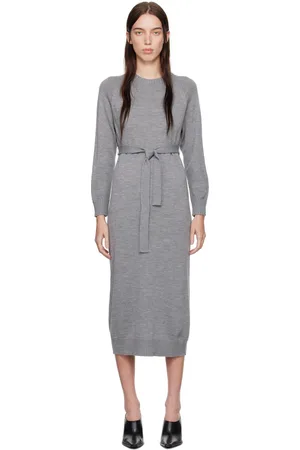 Max Mara Gray Scrivia Midi Dress