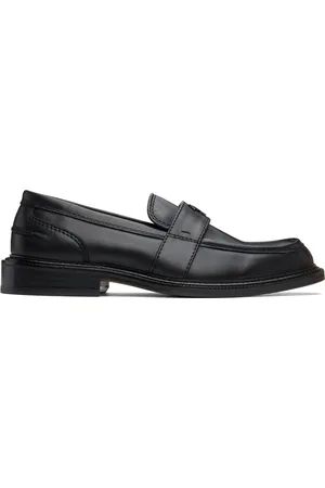 Maison Kitsuné Black Leather Loafers