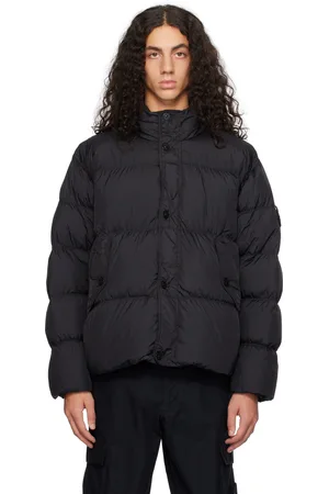 Stone Island Black Crinkle Reps R-NY Down Jacket