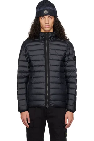 Stone Island Navy 40324 Loom Woven Chambers Down Jacket