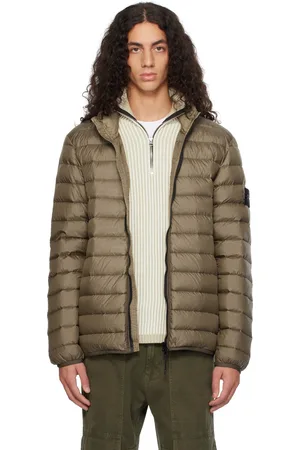 Stone Island Brown 42924 Loom Woven Chambers Down Jacket