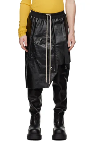 Rick Owens Black Porterville Dracca Denim Skirt