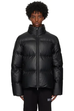 Moncler leather down jacket best sale