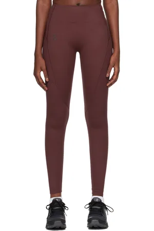 On Running Burgundy Movement Tights Lg Sport Leggings