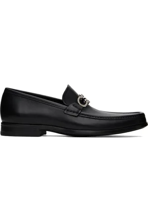 Salvatore Ferragamo Black Reversible Gancini Ornament Loafers