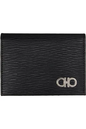 Salvatore Ferragamo Black Gancini Card Holder