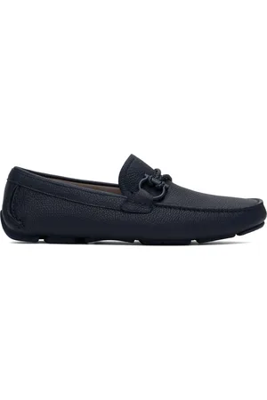 Salvatore Ferragamo Navy Driver Loafers