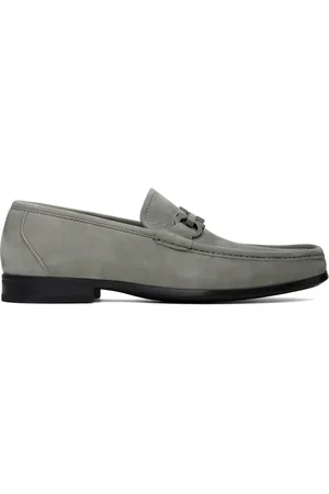 Salvatore Ferragamo Gray Gancini Ornament Loafers
