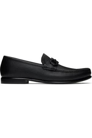 Salvatore Ferragamo Black Gancini Ornament Loafers