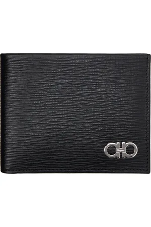 Salvatore Ferragamo Black & Blue Revival Gancio Bifold Wallet