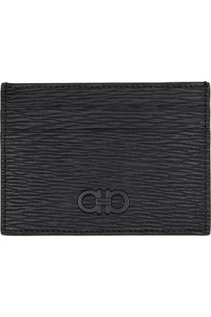 Salvatore Ferragamo Black Gancini Card Holder