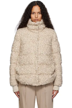Moncler Beige Cochevisse Mohair & Wool Short Down Jacket
