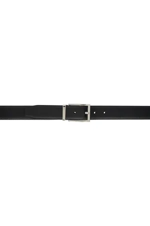 Salvatore Ferragamo Black & Brown Rectangular Buckle Reversible Belt