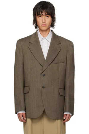 Hed Mayner Brown Herringbone Blazer