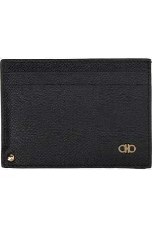 Salvatore Ferragamo Black Gancini Card Holder