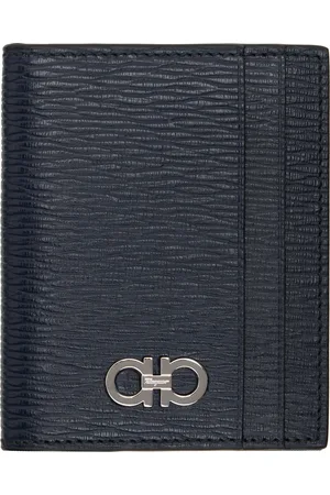 Salvatore Ferragamo Navy Gancini Card Holder