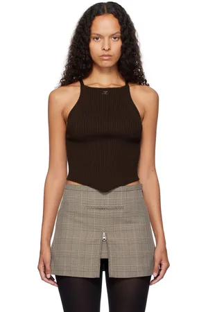 Courrèges Brown Pointy Rib Knit Tank Top
