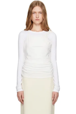 Colleen Allen White Draped T-shirt