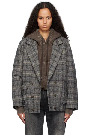 R13 Gray Double-Breasted Jacket