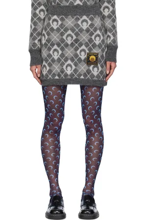 Marine Serre Gray Moon Argyle Knit Miniskirt