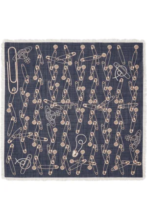 Vivienne Westwood Navy Safety Pin Pocket Square