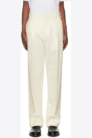 Ermenegildo Zegna Off-White Wool Trousers