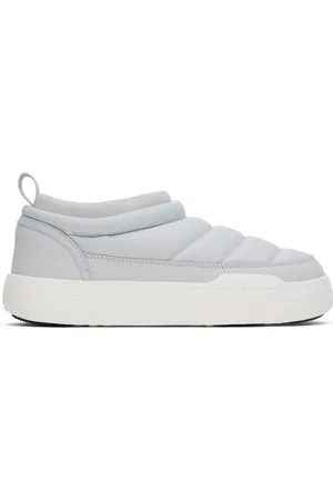 Moon Boot Gray & White Park Soft Nylon Loafers