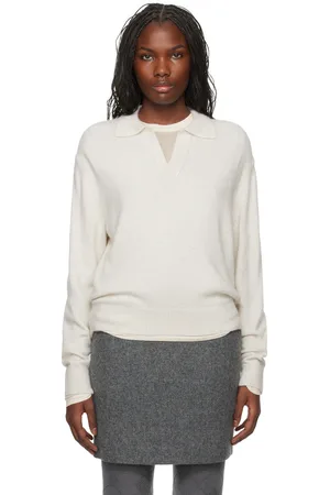 DUNST Off-White Open Collar Sweater