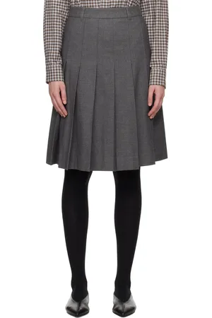 DUNST Gray Flannel Pleats Midi Skirt