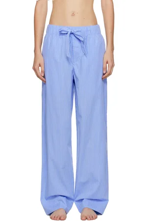 Tekla Blue Poplin Pyjama Pants