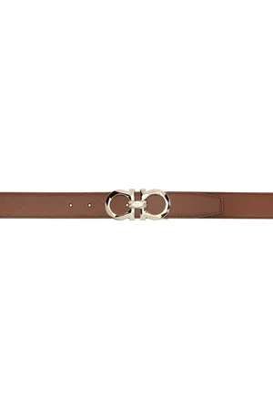 Salvatore Ferragamo Brown & Black Adjustable Gancini Reversible Belt