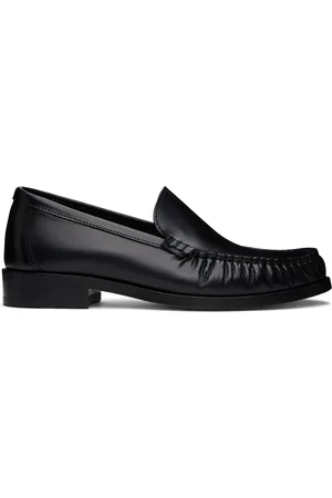 LEGRES Black Ruched Loafers