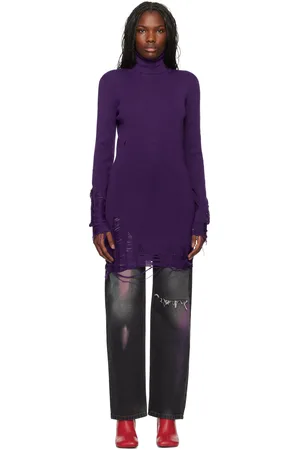 Maison Margiela Purple Distressed Minidress