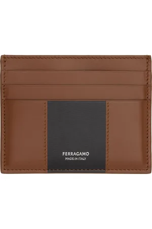 Salvatore Ferragamo Brown & Black Bicolor Card Holder