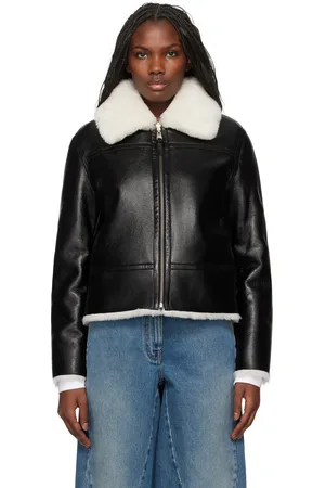 Mackage Black & White Betty 2-in-1 Reversible Shearling Jacket