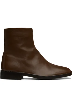 LEMAIRE Brown Piped Zipped Boots