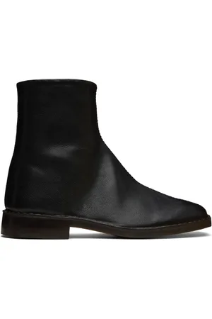 LEMAIRE Black Piped Zipped Boots