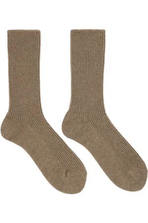 Tekla SSENSE Exclusive Brown AURALEE Edition Baby Cashmere Night Socks