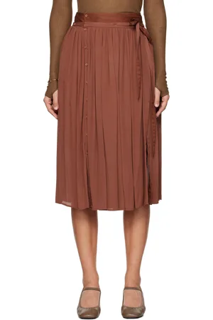 LEMAIRE Brown Soft Midi Skirt