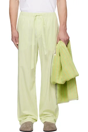 Tekla SSENSE Exclusive Green AURALEE Edition Cotton Poplin Pyjama Pants