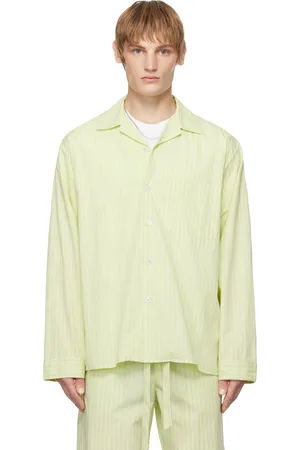 Tekla SSENSE Exclusive Green AURALEE Edition Cotton Poplin Pyjama Shirt