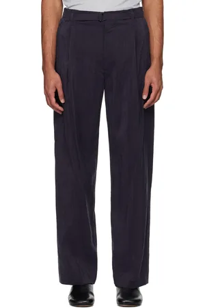 LEMAIRE Navy Belted Relaxed Trousers
