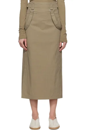 LEMAIRE Khaki Straps Midi Skirt