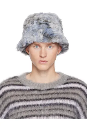 Marni Blue Long-Hair Jacquard Bucket Hat