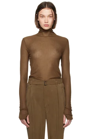 LEMAIRE Brown Seamless Turtleneck