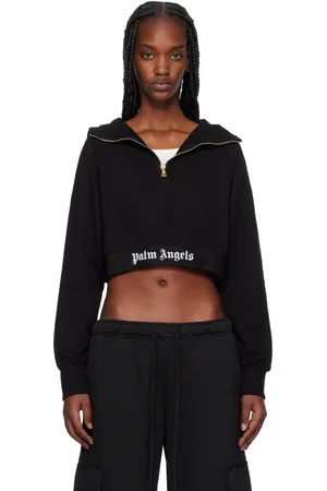 Palm Angels Logo Tape Zipped Hoodie