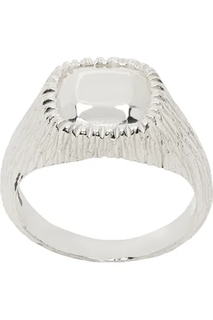 Bleue Burnham Silver Natures Smile impression Signet Ring